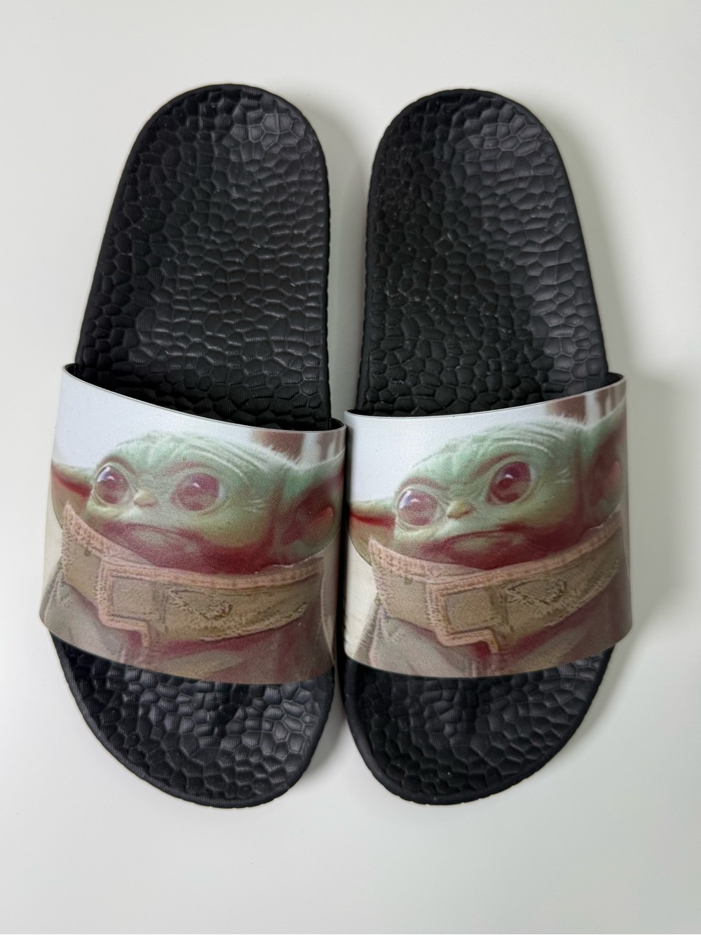 Star Wars | The Mandalorian Grogu "Baby Yoda" Slide Sandals | Black | Size 8